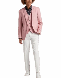Paisley & Gray Slim Fit Suit Separates Coat, Pink Carnation -Men's Wear House Shop MW40 3XK0 45 PAISLEY GRAY PINK CARNATION ALT5