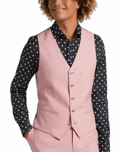 Paisley & Gray Slim Fit Suit Separates Vest, Pink Carnation
