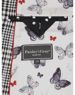 Paisley & Gray Slim Fit Suit Separates, Black And White Houndstooth -Men's Wear House Shop MW40 3XK5 87 PAISLEY GRAY BLACK WHITE HOUNDS CHECK ALT3