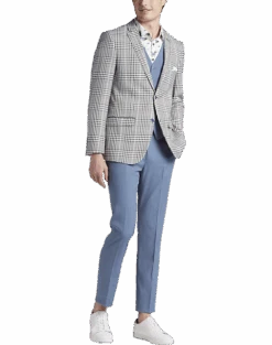 Paisley & Gray Slim Fit Suit Separates, Black And White Houndstooth -Men's Wear House Shop MW40 3XK5 87 PAISLEY GRAY BLACK WHITE HOUNDS CHECK ALT5