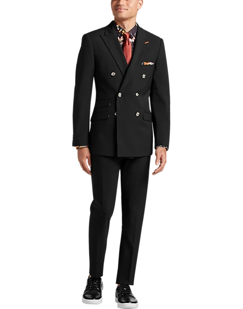 Paisley & Gray Slim Fit Double Breasted Suit Separates, Jet Black 2 Paisley & Gray Slim Fit Double Breasted Suit Separates, Jet Black - Image 2