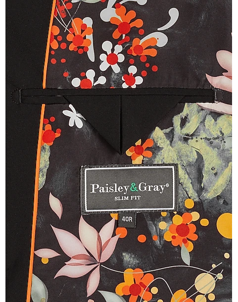 Paisley & Gray Slim Fit Double Breasted Suit Separates, Jet Black 4 Paisley & Gray Slim Fit Double Breasted Suit Separates, Jet Black - Image 4