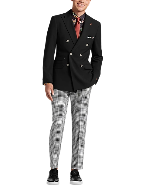 Paisley & Gray Slim Fit Double Breasted Suit Separates, Jet Black 6 Paisley & Gray Slim Fit Double Breasted Suit Separates, Jet Black - Image 6