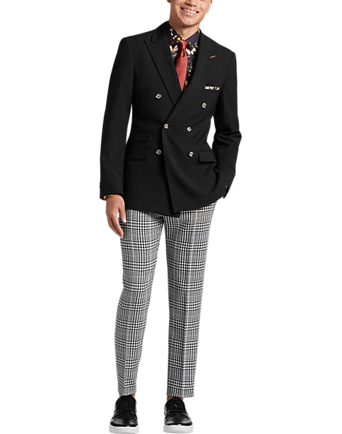 Paisley & Gray Slim Fit Double Breasted Suit Separates Coat, Jet Black 6 Paisley & Gray Slim Fit Double Breasted Suit Separates Coat, Jet Black - Image 6