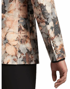 Paisley & Gray Slim Fit Suit Separates Coat, Brown And Cream Floral -Men's Wear House Shop MW40 3XLG 23 PAISLEY GRAY BROWN CREAM ALT2