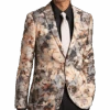 Paisley & Gray Slim Fit Suit Separates Coat, Brown And Cream Floral
