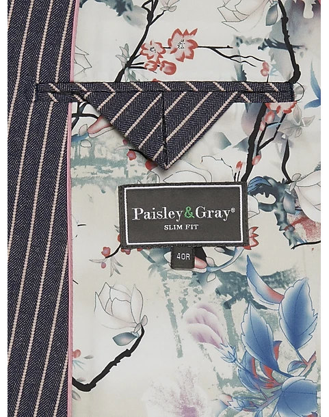 Paisley & Gray Slim Fit Suit Separates Coat, Blue And Pink Stripes 4 Paisley & Gray Slim Fit Suit Separates Coat, Blue And Pink Stripes - Image 4