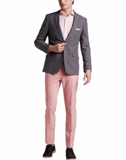 Paisley & Gray Slim Fit Suit Separates Coat, Blue And Pink Stripes 11 Paisley & Gray Slim Fit Suit Separates Coat, Blue And Pink Stripes -Men's Wear House Shop MW40 3XLJ 31 PAISLEY GRAY BLUE PINK STRIPE ALT5