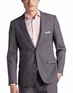 Paisley & Gray Slim Fit Suit Separates Coat, Blue And Pink Stripes