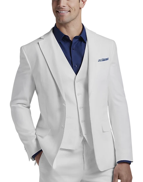 JOE Joseph Abboud Slim Fit Ljinen Blend Suit Separates, White 4 JOE Joseph Abboud Slim Fit Ljinen Blend Suit Separates, White - Image 4