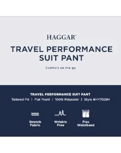 Haggar Travel Performance Classic Fit Suit Separates, Blue Tic -Men's Wear House Shop MW40 3Y4X 02 HAGGAR BLACK SOLID ALT2 1
