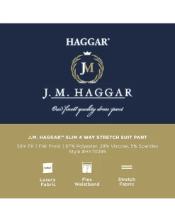 Haggar 4-Way Stretch Slim Fit Suit Separates Pants, Black -Men's Wear House Shop MW40 3Y55 01 HAGGAR NAVY SOLID ALT2