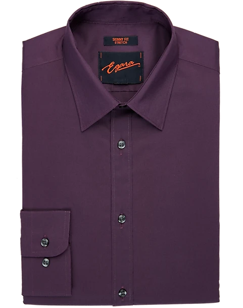 Egara Skinny Fit Dress Shirt, Plum 1 Egara Skinny Fit Dress Shirt, Plum
