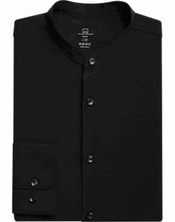Michael Strahan Slim Fit Banded Collar Dress Shirt, Black
