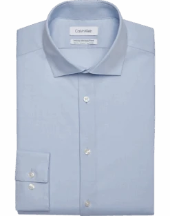 Calvin Klein Infinite Wrinkle Free Slim Fit Stretch Collar Dress Shirt, Sapphire
