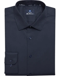 Ben Sherman Slim Fit Dobby Dress Shirt, Navy Teardrop