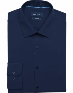 Nautica Slim Fit Four-Way Stretch Dress Shirt, Navy