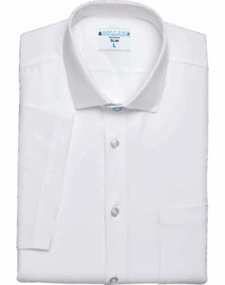 &Collar Pacific Slim Fit Stain-Resistant Short Sleeve Dress Shirt, White