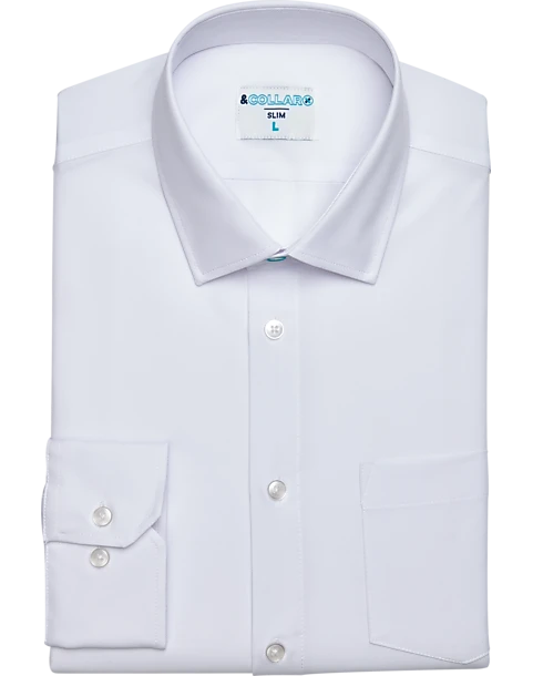 &Collar Atlantic Slim Fit Stain-Resistant Dress Shirt, White 1 &Collar Atlantic Slim Fit Stain-Resistant Dress Shirt, White