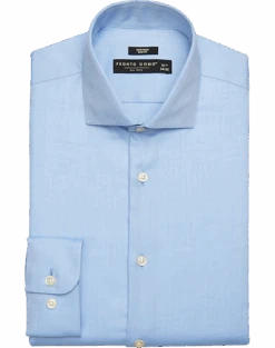 Pronto Uomo Slim Fit Dress Shirt, Blue Herringbone