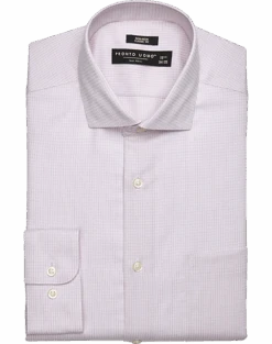 Pronto Uomo Classic Fit Spread Collar Dress Shirt, Pink Check