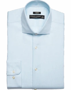 Pronto Uomo Classic Fit Spread Collar Dress Shirt, Blue Check