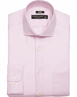 Pronto Uomo Modern Fit Spread Collar Dress Shirt, Pink Herringbone