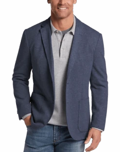 Michael Strahan Modern Fit 2 Button Soft Jacket, Blue