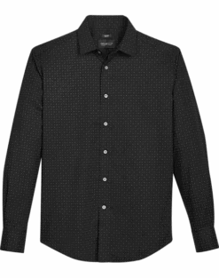 Awearness Kenneth Cole Slim Fit Spread Collar Sport Shirt, Black