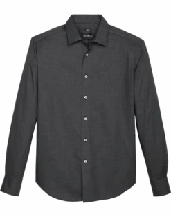 Awearness Kenneth Cole Slim Fit Sport Shirt, Black Mesh Pattern