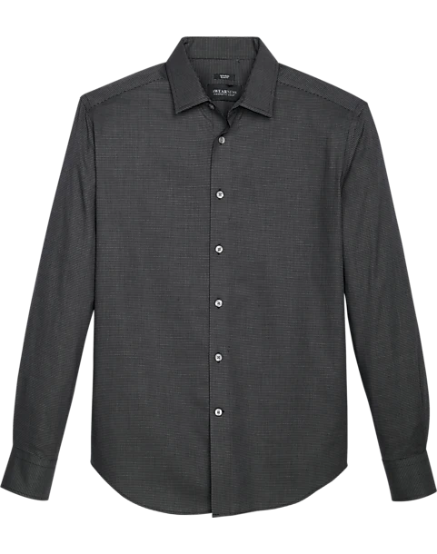 Awearness Kenneth Cole Slim Fit Sport Shirt, Black Mesh Pattern 1 Awearness Kenneth Cole Slim Fit Sport Shirt, Black Mesh Pattern