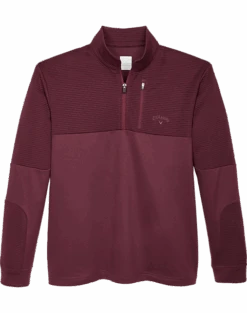 Callaway Classic Fit 1/4 Zip Ottoman, Burgundy