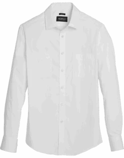 Awearness Kenneth Cole Slim Fit Military Sport Shirt, Bright White