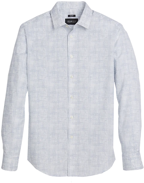 Awearness Kenneth Cole Modern Fit Sport Shirt, Light Blue Hatch Pattern 1 Awearness Kenneth Cole Modern Fit Sport Shirt, Light Blue Hatch Pattern