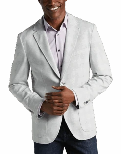 Michael Strahan Modern Fit Knit Soft Jacket, Silver Glen Plaid