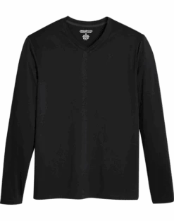 Awearness Kenneth Cole Slim Fit V-Neck Long Sleeve T-Shirt, Black