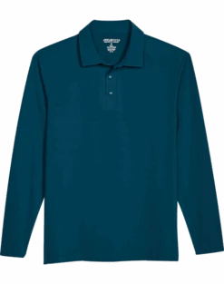Awearness Kenneth Cole Modern Fit Long Sleeve Polo, Teal