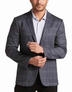 Awearness Kenneth Cole Slim Fit Knit Sport Coat, Navy Plaid