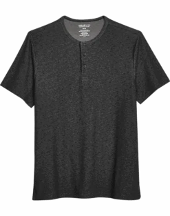 Awearness Kenneth Cole Modern Fit Short Sleeve Henley, Black