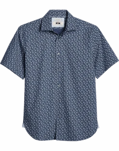 Joseph Abboud Modern Fit Sport Shirt, Navy Mini Floral