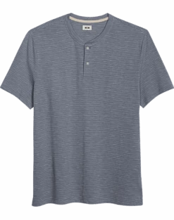 Joseph Abboud Modern Fit Short Sleeve Henley, Slate Stripe