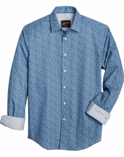 Egara Slim Fit Sport Shirt, Blue Floral