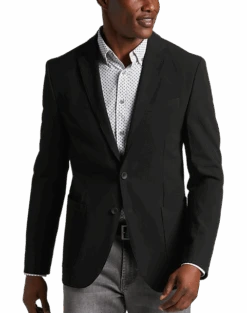 Awearness Kenneth Cole Slim Fit Soft Jacket, Black Seersucker