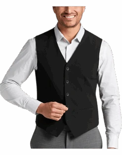 Awearness Kenneth Cole Slim Fit Vest, Black Seersucker