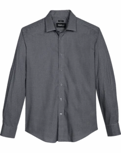 Awearness Kenneth Cole Slim Fit Spread Collar Sport Shirt, Navy Check