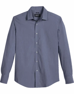 Awearness Kenneth Cole Slim Fit Spread Collar Sport Shirt, Charcoal