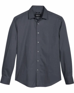 Awearness Kenneth Cole Slim Fit Spread Collar Sport Shirt, Charcoal Dot