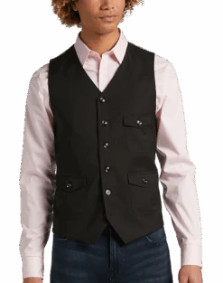 Paisley & Gray Slim Fit Vest, Black