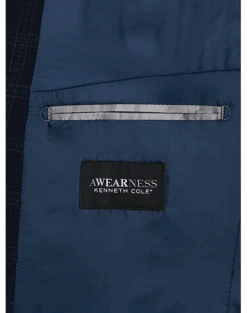 Awearness Kenneth Cole Modern Fit Soft Jacket, Navy Seersucker Plaid 6 Awearness Kenneth Cole Modern Fit Soft Jacket, Navy Seersucker Plaid -Men's Wear House Shop MW40 6NFW 01 AWEARNESS KENNETH COLE NAVY ALT2