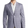 Michael Strahan Modern Fit Notch Lapel Crepe Knit Soft Jacket, Pink Glen Plaid
